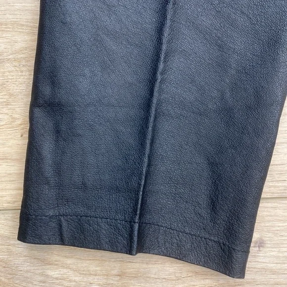 Bagatelle Real Black‎ Leather Pants High Rise Biker Punk Grunge Womens Vintage - Picture 10 of 15